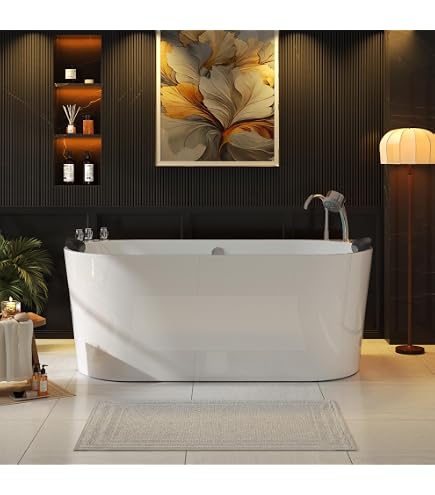 Aqua Eden VT7DE673223 66.5-Inch Acrylic Freestanding Tub with Deck